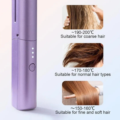 Meneflix Cordless Mini Hair Straightener Hot Comb