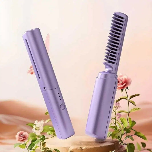 Meneflix Cordless Mini Hair Straightener Hot Comb